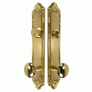 Ribbon & Reed Oval Deadbolt Entryway Set (Polished Brass Finish) COPPER MOUNTAIN HARDWARE