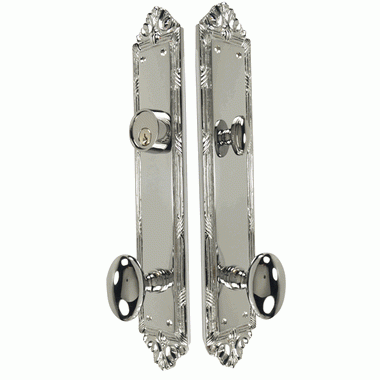 Ribbon & Reed Oval Deadbolt Entryway Set (Polished Chrome Finish) COPPER MOUNTAIN HARDWARE