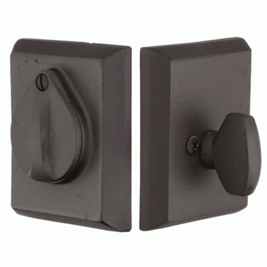 Sand Cast Distressed Traditional Square Single Cylinder Deadbolt With Cover (Several Finishes Available) EMTEK