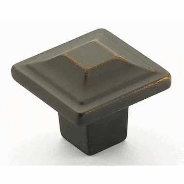 1 1/4 Inch Menlo Park Square Knob (Ancient Bronze Finish) SCHAUB