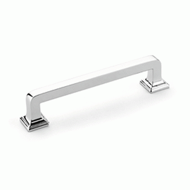 4 3/4 Inch (4 Inch c-c) Menlo Park Pull (Polished Chrome Finish) SCHAUB