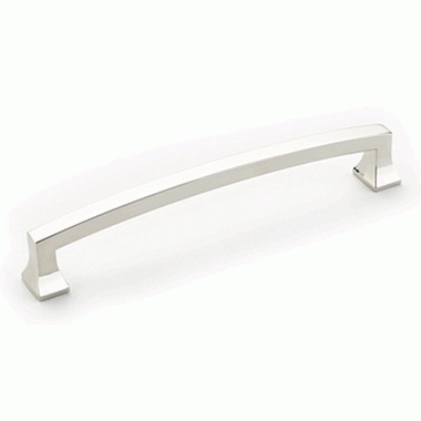 6 1/2 Inch (6 Inch c-c) Menlo Park Pull (Polished Nickel Finish) SCHAUB