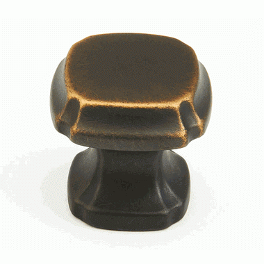 1 3/8 Inch Empire Square Knob (Ancient Bronze Finish) SCHAUB