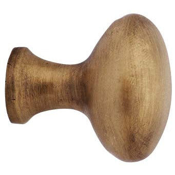 1 1/4 Inch Solid Brass Traditional Egg Shaped Knob (Antique Brass Finish) COPPER MOUNTAIN HARDWARE