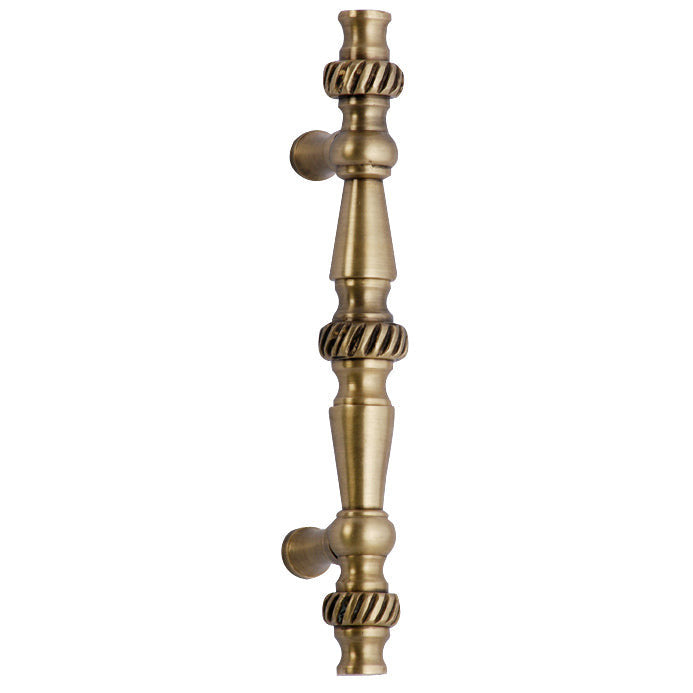 5 Inch Overall (3 Inch c-c) Solid Brass Georgian Roped Style Pull (Antique Brass Finish) Copper Mountain Hardware