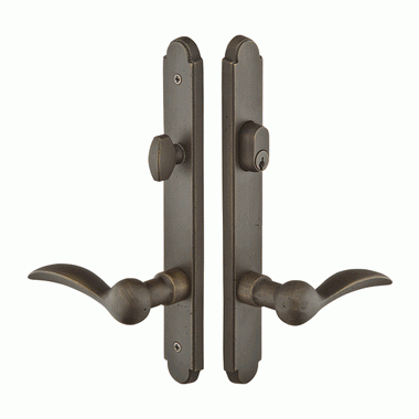 Solid Brass Arched Keyed Style Multi Point Lock Trim (Medium Bronze Finish) EMTEK