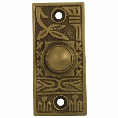 Solid Brass Broken Leaf Door Bell (Antique Brass Finish) COPPER MOUNTAIN HARDWARE