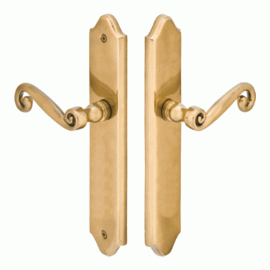 Solid Brass Concord Euro Style Dummy Pair Multi Point Lock Trim (Antique Brass Finish) EMTEK