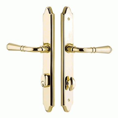 Solid Brass Concord Style Stretto Passage Turino Lever Entryway Set (Polished Brass Finish) EMTEK