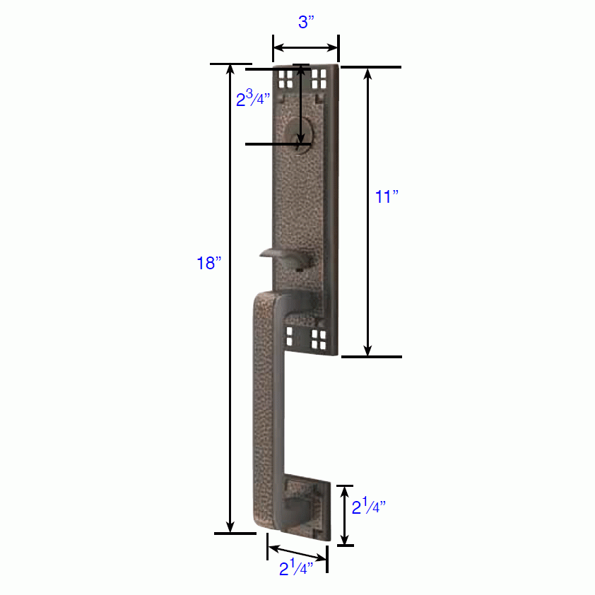 Emtek 3308 Craftsman One Piece Single Cylinder Mortise Handleset EMTEK