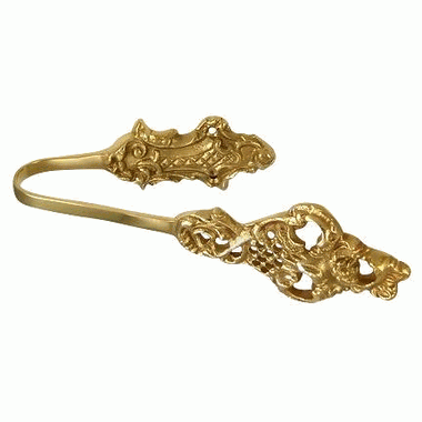 Solid Brass Curtain Tie Back - Baroque Style (Polished Brass Finish) Copper Mountain Hardware