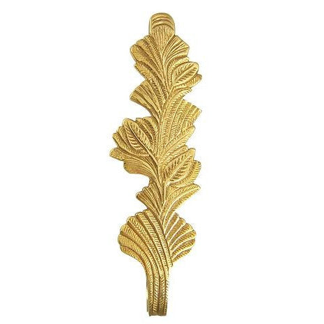 Solid Brass Curtain Tie Back - Oriental Leaves Style (Polished Brass Finish) Copper Mountain Hardware