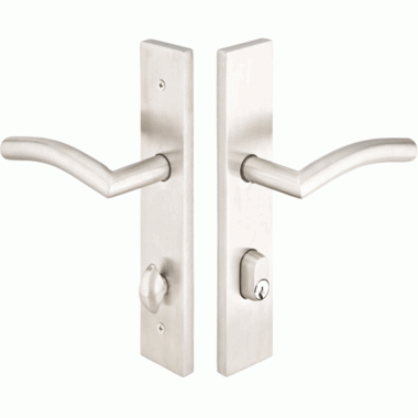 Solid Brass Euro Keyed Style Multi Point Lock Trim (Brushed Nickel Finish) EMTEK