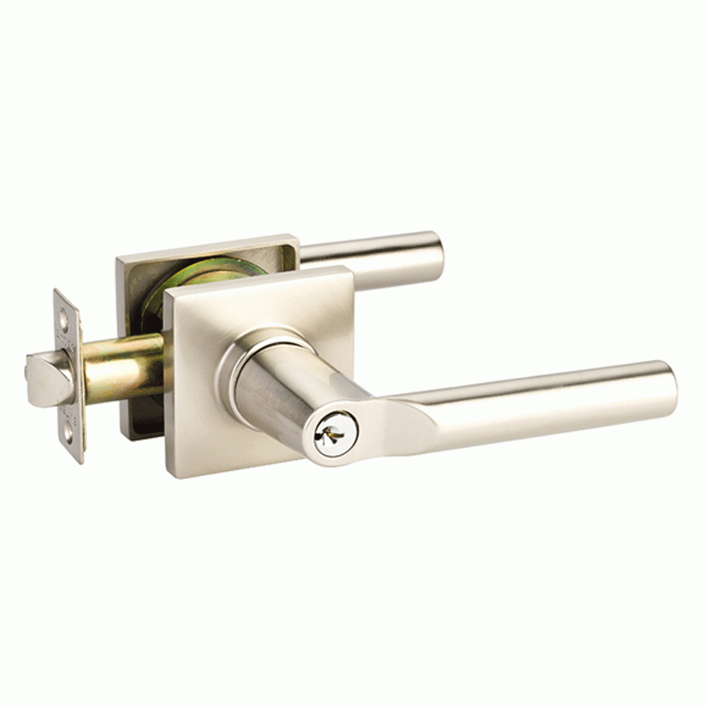 Emtek Solid Brass Hanover Key In Door Lever with Square Rosette (Several Finish Options) EMTEK