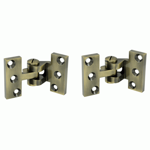 2 1/2 x 3 3/4 Inch Solid Brass Intermediate Pivot Hinge (Antique Brass Finish) DELTANA