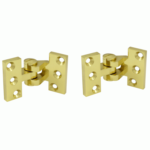 2 1/2 x 3 3/4 Inch Solid Brass Intermediate Pivot Hinge (Polished Brass Finish) DELTANA