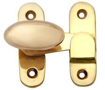 Traditional Solid Brass Oval Knob Latch Set (Polished Brass Finish) COPPER MOUNTAIN HARDWARE