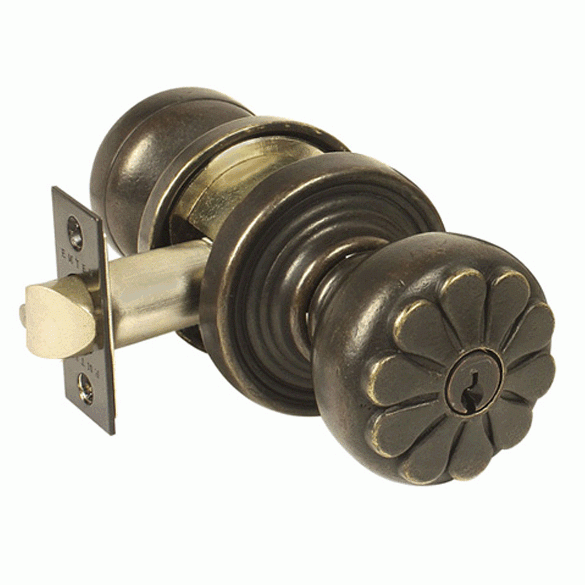 Solid Brass Petal Key In Door Knob with #12 Rosette EMTEK