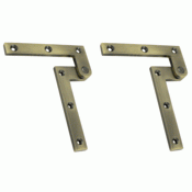 4 3/8 x 5/8 x 1 7/8 Inch Solid Brass Pivot Hinge Antique Brass Finish DELTANA