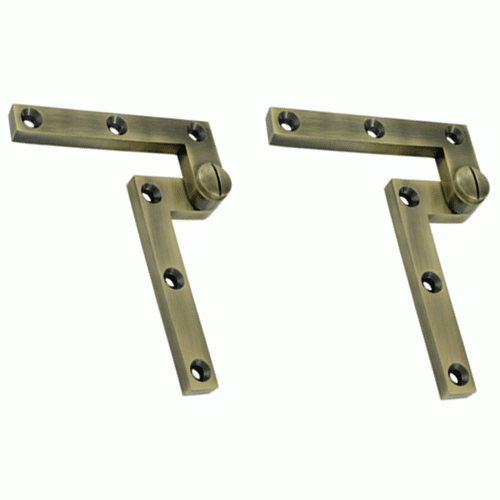 4 3/8 x 5/8 x 1 7/8 Inch Solid Brass Pivot Hinge (Antique Brass Finish) DELTANA