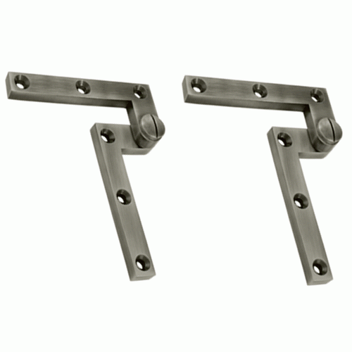 4 3/8 x 5/8 x 1 7/8 Inch Solid Brass Pivot Hinge (Antique Nickel Finish) DELTANA