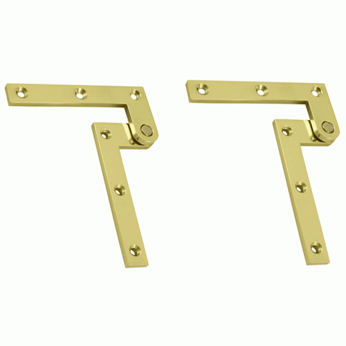 4 3/8 x 5/8 x 1 7/8 Inch Solid Brass Pivot Hinge (Polished Brass Finish) DELTANA