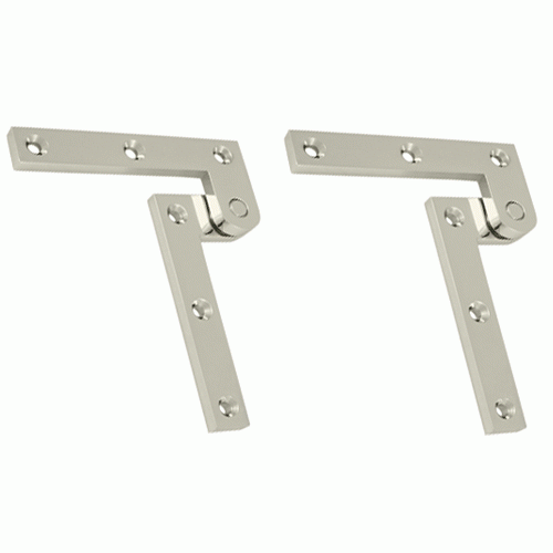 3 7/8 x 5/8 x 1 5/8 Inch Solid Brass Pivot Hinge (Polished Nickel Finish) DELTANA