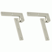 3 7/8 x 5/8 x 1 5/8 Inch Solid Brass Pivot Hinge (Polished Nickel Finish) DELTANA