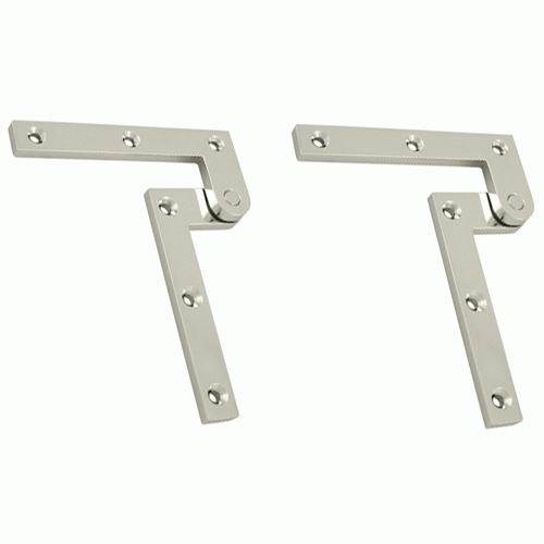 4 3/8 x 5/8 x 1 7/8 Inch Solid Brass Pivot Hinge (Polished Nickel) DELTANA