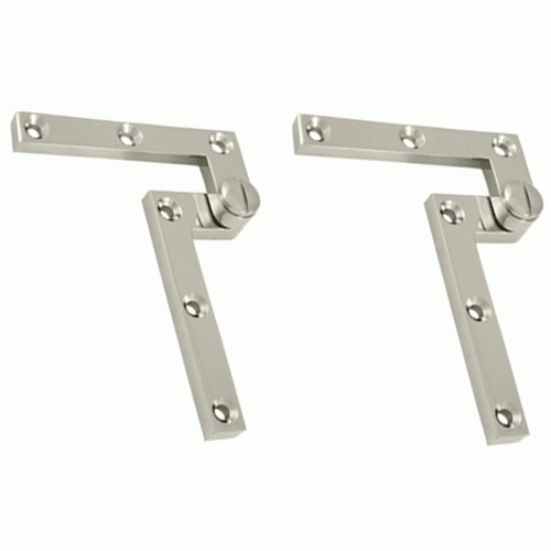 4 3/8 x 5/8 x 1 7/8 Inch Solid Brass Pivot Hinge (Polished Nickel Finish) DELTANA