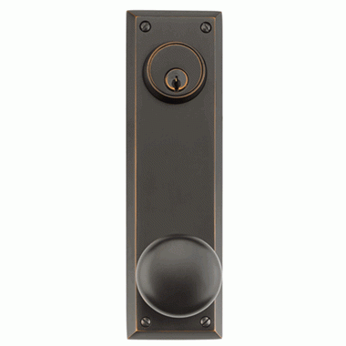 Solid Brass Quincy Keyed Style Passage Entryway Set (Oil Rubbed Bronze Finish) EMTEK