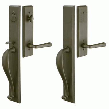 Solid Brass Rectangular Full Length Mortise Entryway Set (Oil Rubbed Bronze Finish) EMTEK