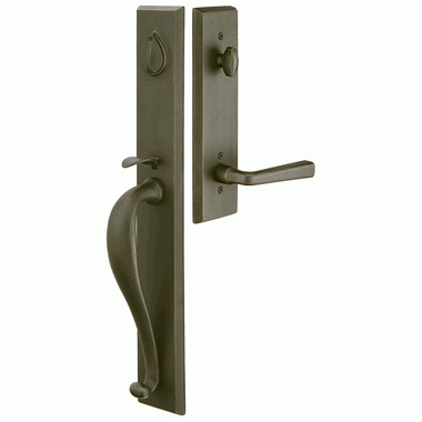 Solid Brass Rectangular Full Length Mortise Entryway Set (Oil Rubbed Bronze Finish) EMTEK