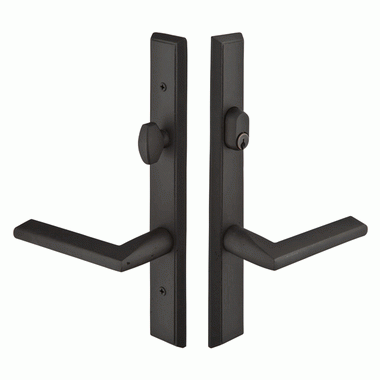Solid Brass Rectangular Keyed Style Multi Point Lock Trim (Matte Black Finish) EMTEK