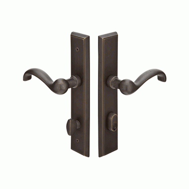 Solid Brass Rectangular Keyed Style Multi Point Lock Trim (Medium Bronze Finish) EMTEK