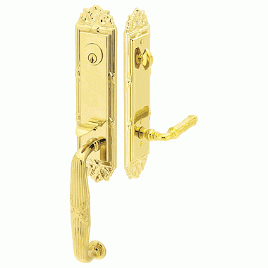 Solid Brass Regency Style Mortise Entryway Set (Polished Brass Finish) EMTEK