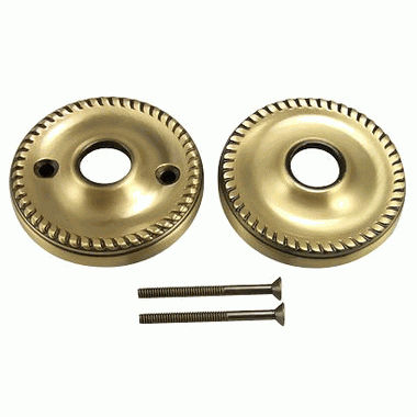 Solid Brass Rosette Plates - Georgian Roped (Several Finishes Available) COPPER MOUNTAIN HARDWARE