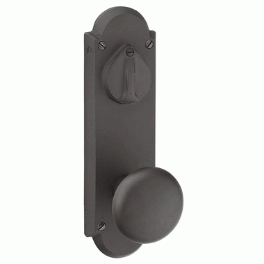 Sandcast Bronze #5 Single Keyed Style Passage Entryway Set (Flat Black Finish) EMTEK