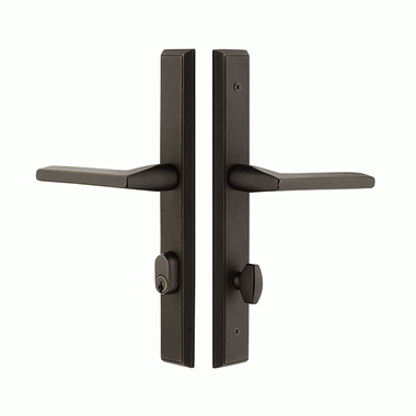 Sandcast Bronze Stretto Rectangular Style Stretto Passage Entryway Set (Flat Black Finish) EMTEK