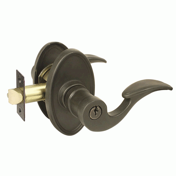 Solid Brass Siena Key In Door Lever with #13 Rosette EMTEK