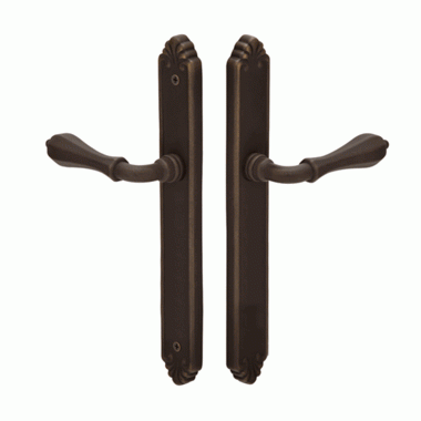 Solid Brass Tuscany Style Dummy Pair Multi Point Lock Trim (Medium Bronze Finish) EMTEK