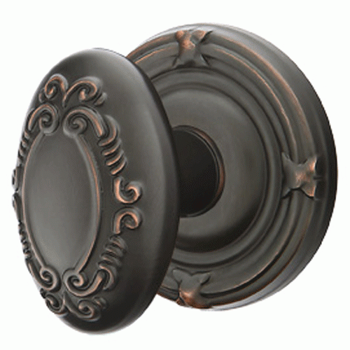 Solid Brass Victoria Door Knob Set With Ribbon & Reed Rosette (Several Finish Options) EMTEK