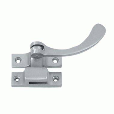 4 1/2 Inch Solid Brass Window Lock Casement Fastener (Brushed Chrome Finish) DELTANA