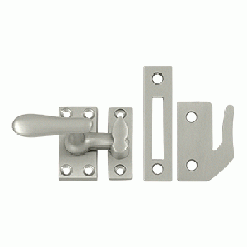 2 1/16 Inch Solid Brass Window Lock Casement Fastener (Brushed Nickel Finish) DELTANA