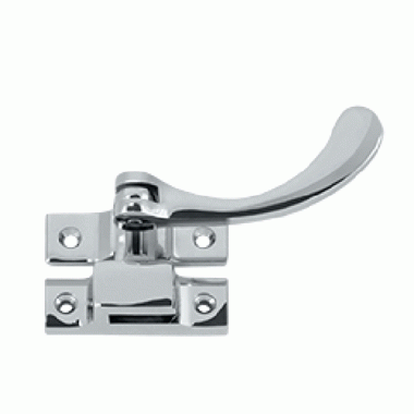 4 1/2 Inch Solid Brass Window Lock Casement Fastener (Polished Chrome Finish) DELTANA