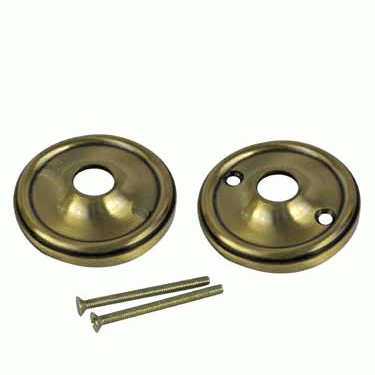 Solid Brass Traditional Style Rosette Plates (Antique Brass Finish) Copper Mountain Hardware