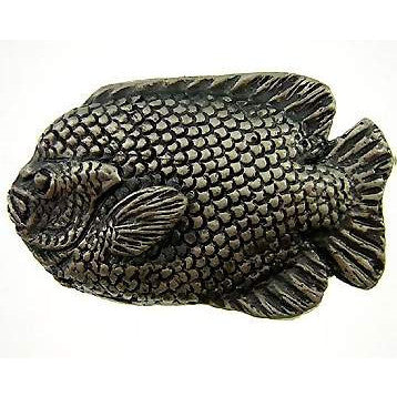 Solid Pewter Knob - Decorative Large Fish Knob 2 Inch COPPER MOUNTAIN HARDWARE