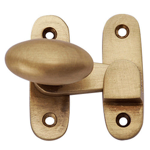 Traditional Solid Brass Oval Knob Latch Set (Antique Brass Finish) COPPER MOUNTAIN HARDWARE