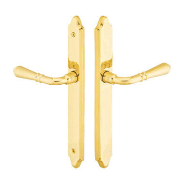 Solid Brass Concord Euro Style Dummy Pair Multi Point Lock Trim (Polished Brass Finish) EMTEK