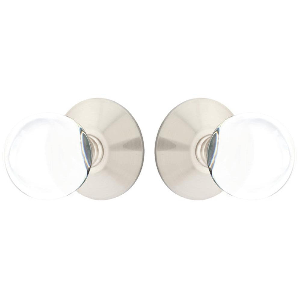 Crystal Bristol Door Knob Set With Modern Rosette (Several Finish Options) EMTEK